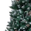 Artificial Christmas Tree with Pine Cones and White Snow – 210×120 cm