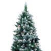 Artificial Christmas Tree with Pine Cones and White Snow – 240×130 cm