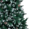 Artificial Christmas Tree with Pine Cones and White Snow – 240×130 cm