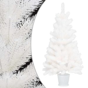 Artificial Christmas Tree Lifelike Needles White – 90×50 cm