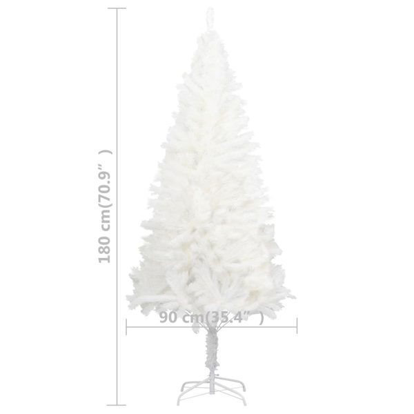 Artificial Christmas Tree Lifelike Needles White – 180×90 cm