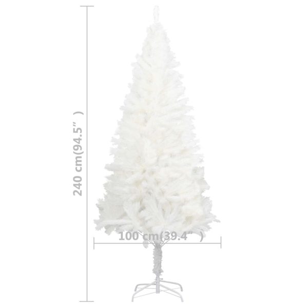 Artificial Christmas Tree Lifelike Needles White – 240×100 cm