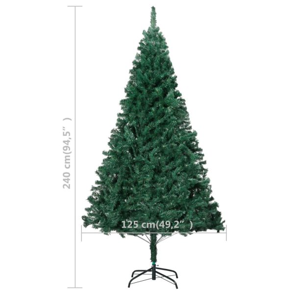 Artificial Christmas Tree with Thick Branches PVC – 240×125 cm, Green