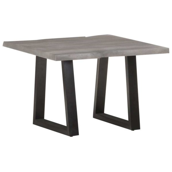 Coffee Table with Live Edges Solid Acacia Wood – 60x60x40 cm, Grey