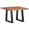 Coffee Table with Live Edges Solid Acacia Wood – 60x60x40 cm, Dark Brown