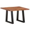 Coffee Table with Live Edges Solid Acacia Wood – 60x60x40 cm, Dark Brown