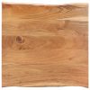 Coffee Table with Live Edges Solid Acacia Wood – 60x60x40 cm, Light Brown