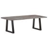 Coffee Table with Live Edges Solid Acacia Wood – 115x60x40 cm, Grey