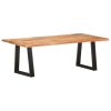 Coffee Table with Live Edges Solid Acacia Wood – 115x60x40 cm, Light Brown