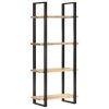 4-Tier Bookcase – 80x40x180 cm, Rough Mango Wood