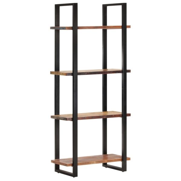 4-Tier Bookcase – 80x40x180 cm, Solid Reclaimed Wood