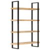 4-Tier Bookcase – 120x40x180 cm, Rough Mango Wood
