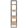 4-Tier Bookcase – 160x40x180 cm, Rough Mango Wood