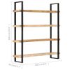 4-Tier Bookcase – 160x40x180 cm, Rough Mango Wood