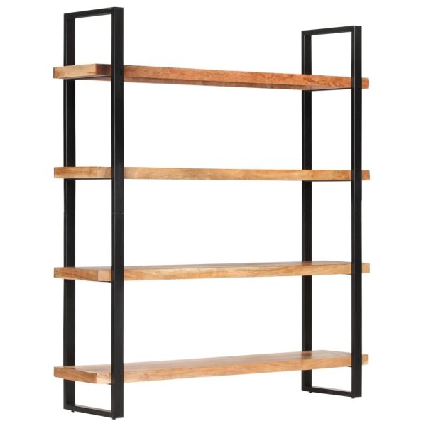 4-Tier Bookcase – 160x40x180 cm, Solid Acacia Wood
