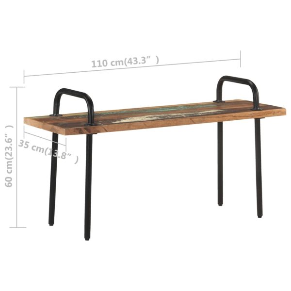 Bench 110 cm – Solid Reclaimed Wood