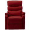 Stand-up Massage Recliner Faux Leather – Wine Red