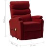Stand-up Massage Recliner Faux Leather – Wine Red