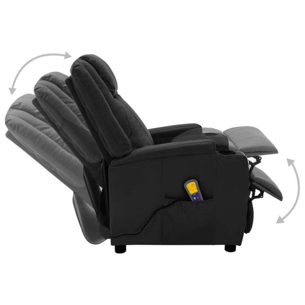 Massage Reclining Chair Faux Leather – Black