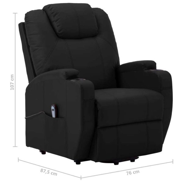 Stand-up Recliner Black Faux Leather (AU only)