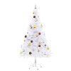 Artificial Christmas Tree with Baubles and LEDs White – 150×75 cm