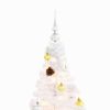 Artificial Christmas Tree with Baubles and LEDs White – 150×75 cm