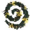 Christmas Garland with LED Lights 2.7 m PVC – Green and Gold