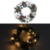 Christmas Wreath with LED Lights 60 cm PVC – Green and White