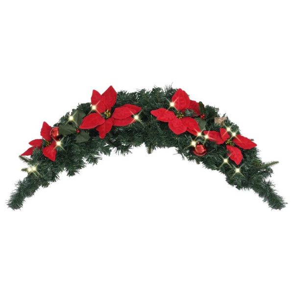 Christmas Arch with LED Lights 90 cm PVC – Green and Red