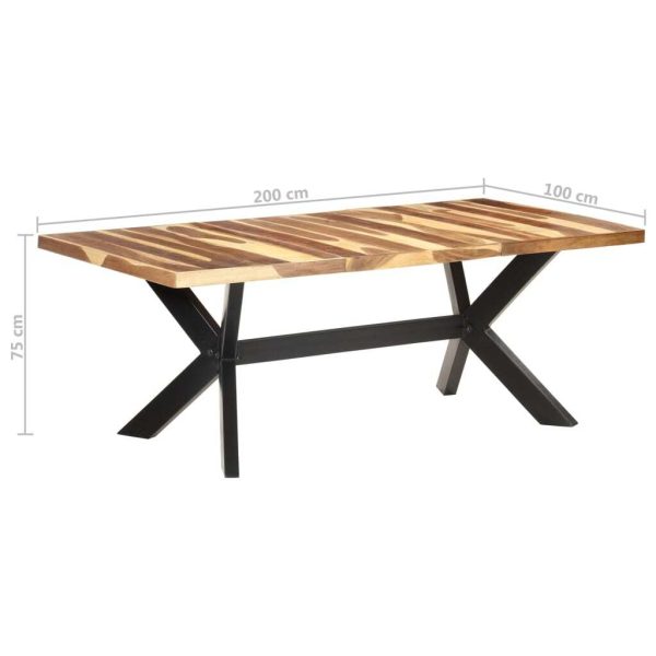 Dining Table Solid Wood with Sheesham Finish – 200x100x75 cm