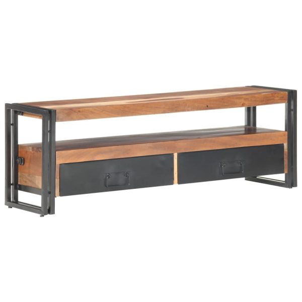 Alpine TV Cabinet 120x30x40 cm Solid Wood with Sheesham Finish