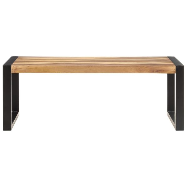 Coffee Table 110x60x40 cm Solid Wood with Sheesham Finish – Black