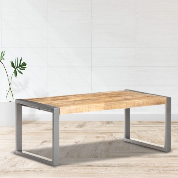 Coffee Table 110x60x40 cm Solid Wood with Sheesham Finish – Grey