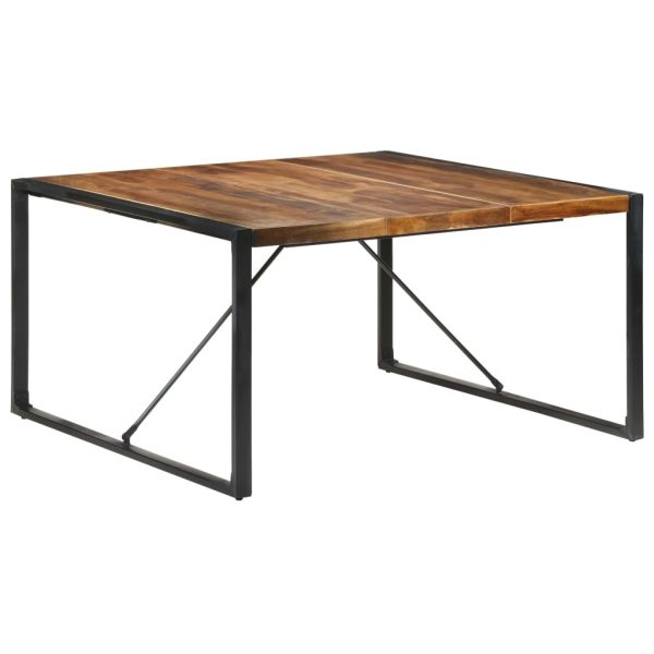 Dining Table 140x140x75 cm – Black, Solid Wood