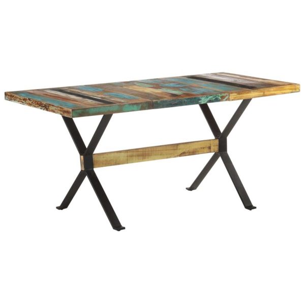 Dining Table – 160x80x76 cm, Solid Reclaimed Wood