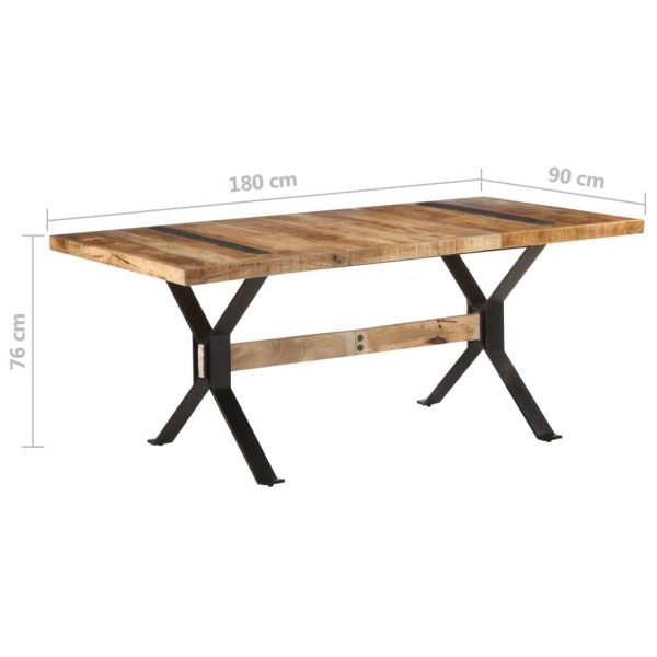 Dining Table – 180x90x76 cm, Rough Mango Wood