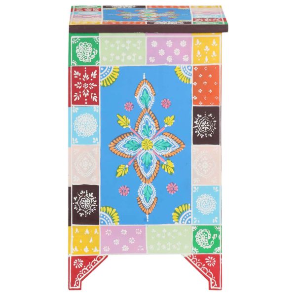 Heanor Hand Painted Bedside Cabinet 40x30x50 cm Solid Mango Wood