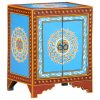 Dundalk Hand Painted Bedside Cabinet 40x30x50 cm Solid Mango Wood