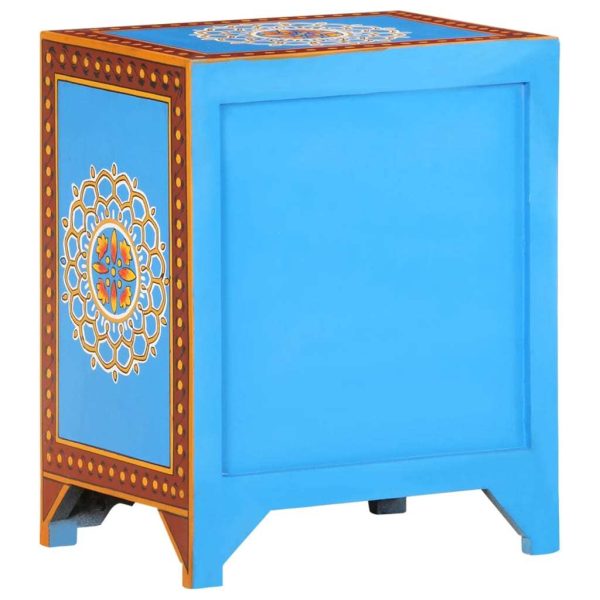 Dundalk Hand Painted Bedside Cabinet 40x30x50 cm Solid Mango Wood