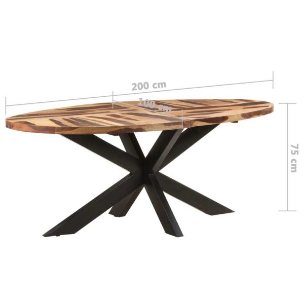 Dining Table – 200x100x75 cm, Solid Acacia Wood