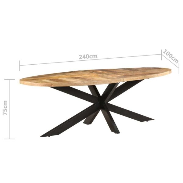 Dining Table – 240x100x75 cm, Rough Mango Wood