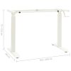 Manual Height Adjustable Standing Desk Frame Hand Crank – White