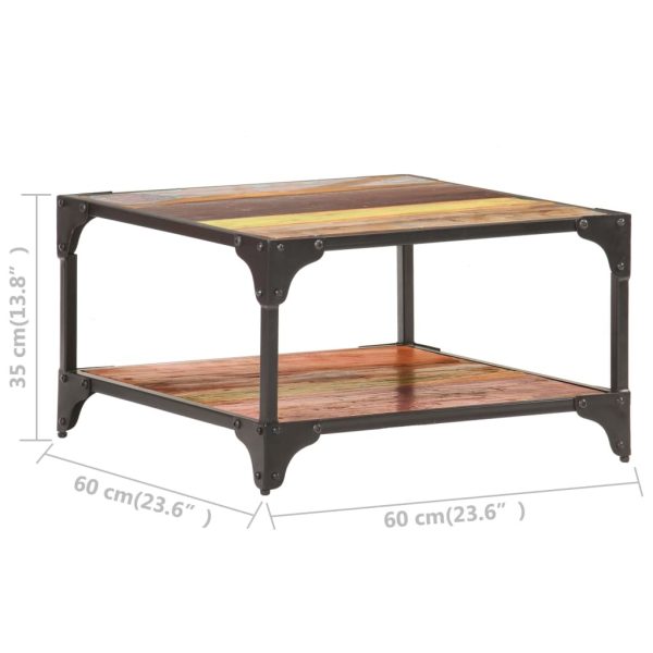 Coffee Table 60x60x35 cm – Solid Reclaimed Wood