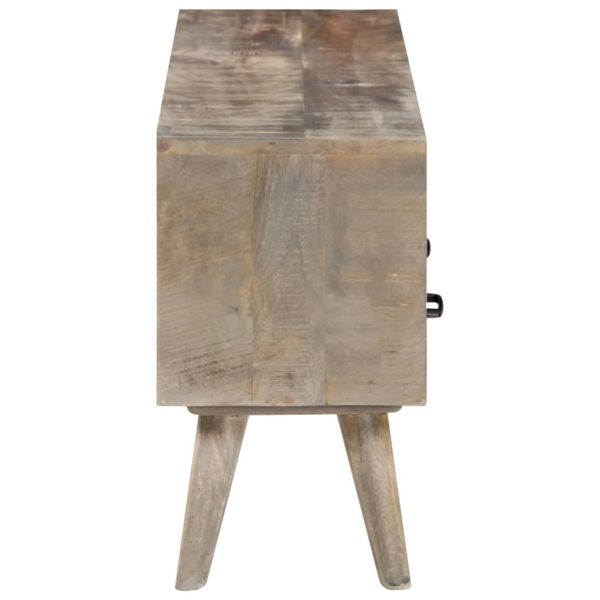 Paragould TV Cabinet Grey 130x35x51 cm Solid Rough Mango Wood