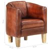 Tub Chair Real Leather – Brown
