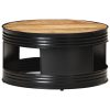 Coffee Table 68x68x36 cm – Black, Solid Mango Wood