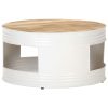 Coffee Table 68x68x36 cm – White, Solid Mango Wood