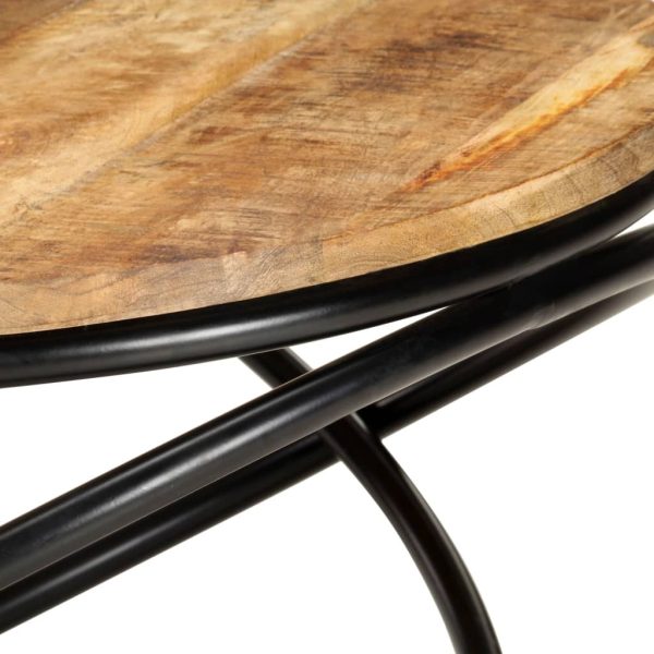 Coffee Table Black 60x60x40 cm – Solid Rough Mango Wood