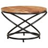 Coffee Table Black 60x60x40 cm – Solid Acacia Wood