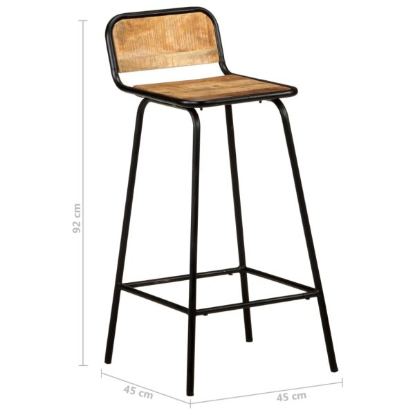 Bar Chairs – Solid Mango Wood, 4